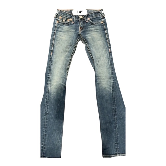 True Religion Joey Big T Flare Blue Jeans Vintage Women's Size 28 Y2K - Picture 8 of 10